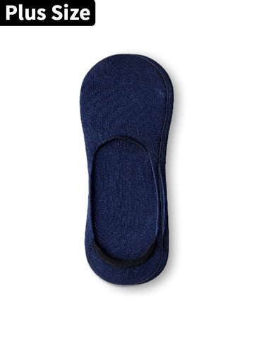 1 Pair-Unisex Plus Size No Show Socks Organic Cotton Non Slip, 5 Colors