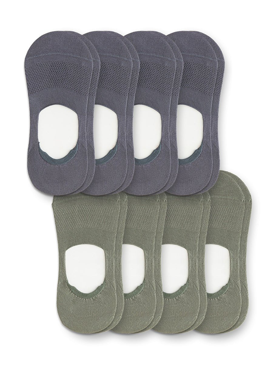 8 Pairs-No Show Socks Organic Cotton Non Slip, 9 Colors