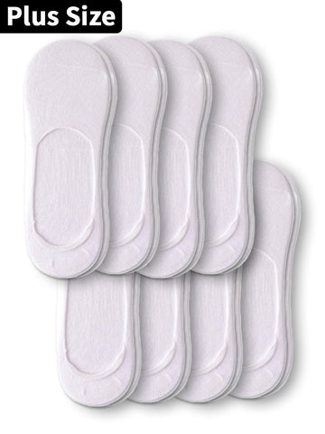 8 Pairs-Unisex Plus Size No Show Socks Organic Cotton Non Slip, 5 Colors