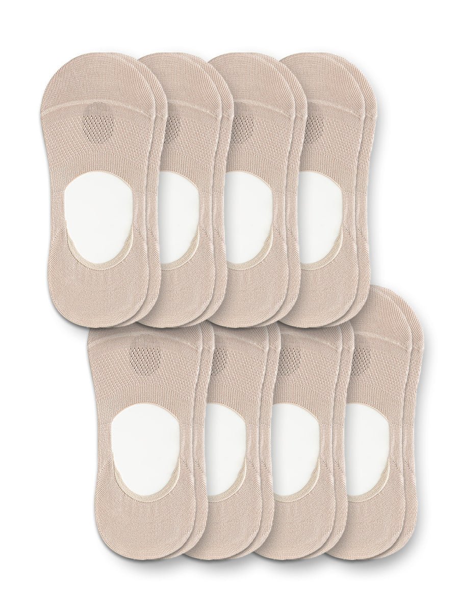 8 Pairs-No Show Socks Organic Cotton Non Slip, 9 Colors