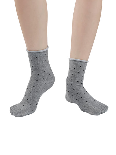 Premium-"6 Pairs"-Women's Five-toe Crew Socks Organic Cotton