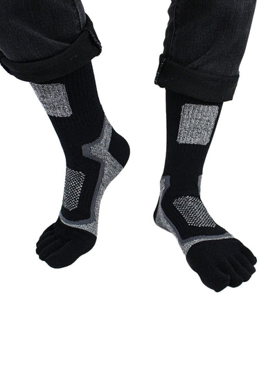 Premium-"6 Pairs"-Men's Five Toe Socks Organic Cotton Mix Colors