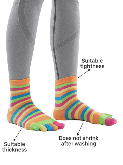 Premium-"6 pairs"-Women's Five -toe Socks Organic Cotton