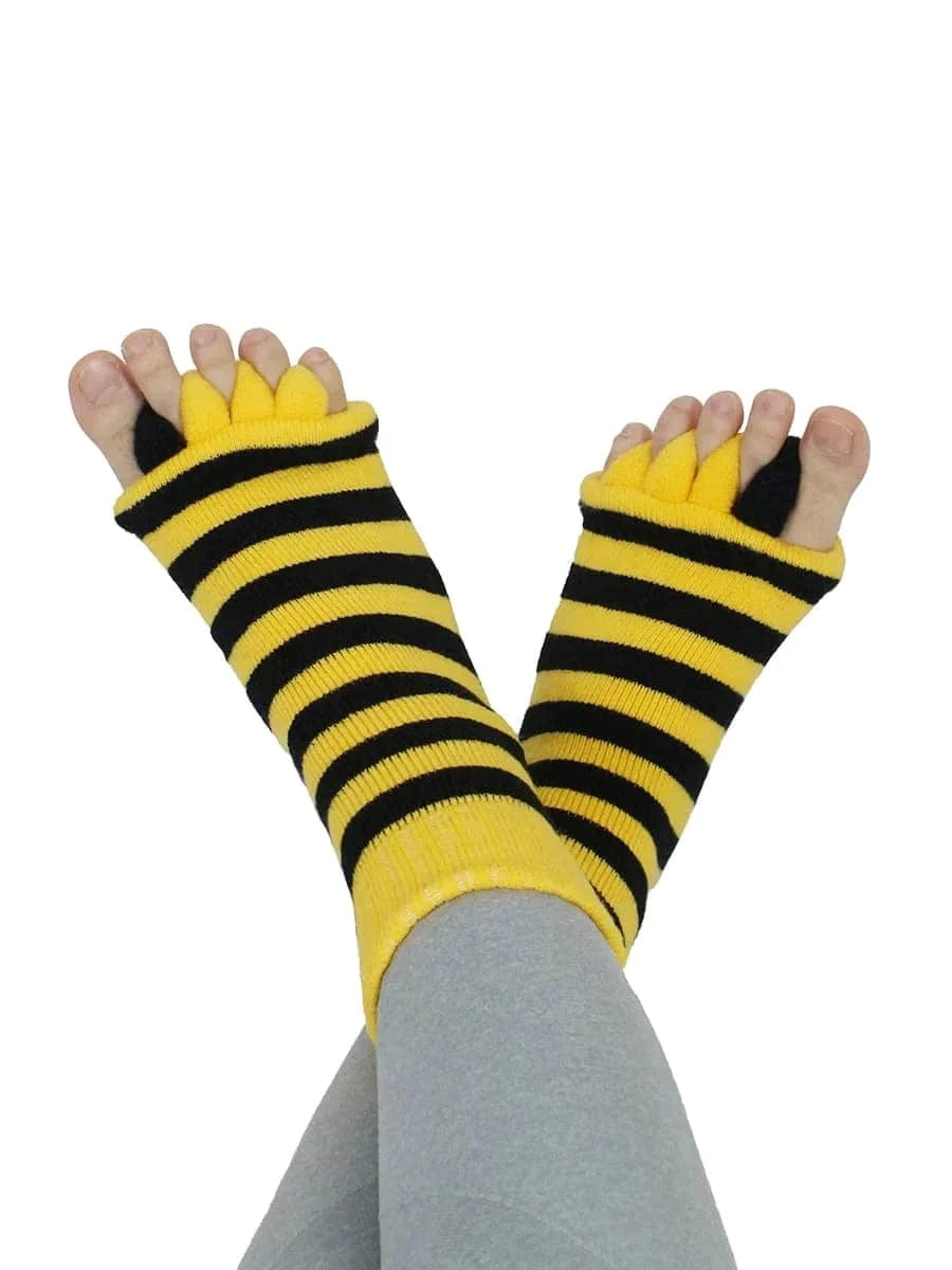 10 Pack- Unisex Foot Alignment Toe Separators Socks, Stripe