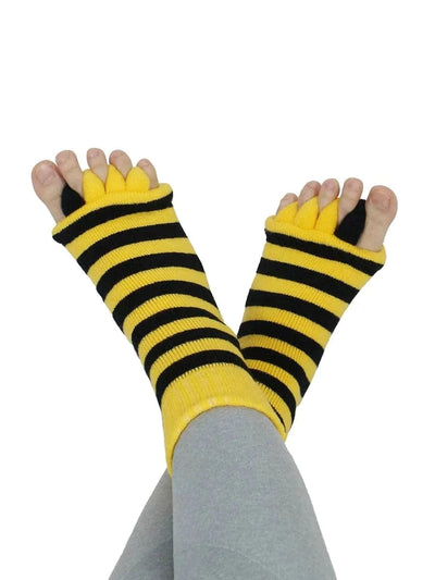 10 Pack- Unisex Foot Alignment Toe Separators Socks, Stripe