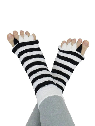 10 Pack- Unisex Foot Alignment Toe Separators Socks, Stripe