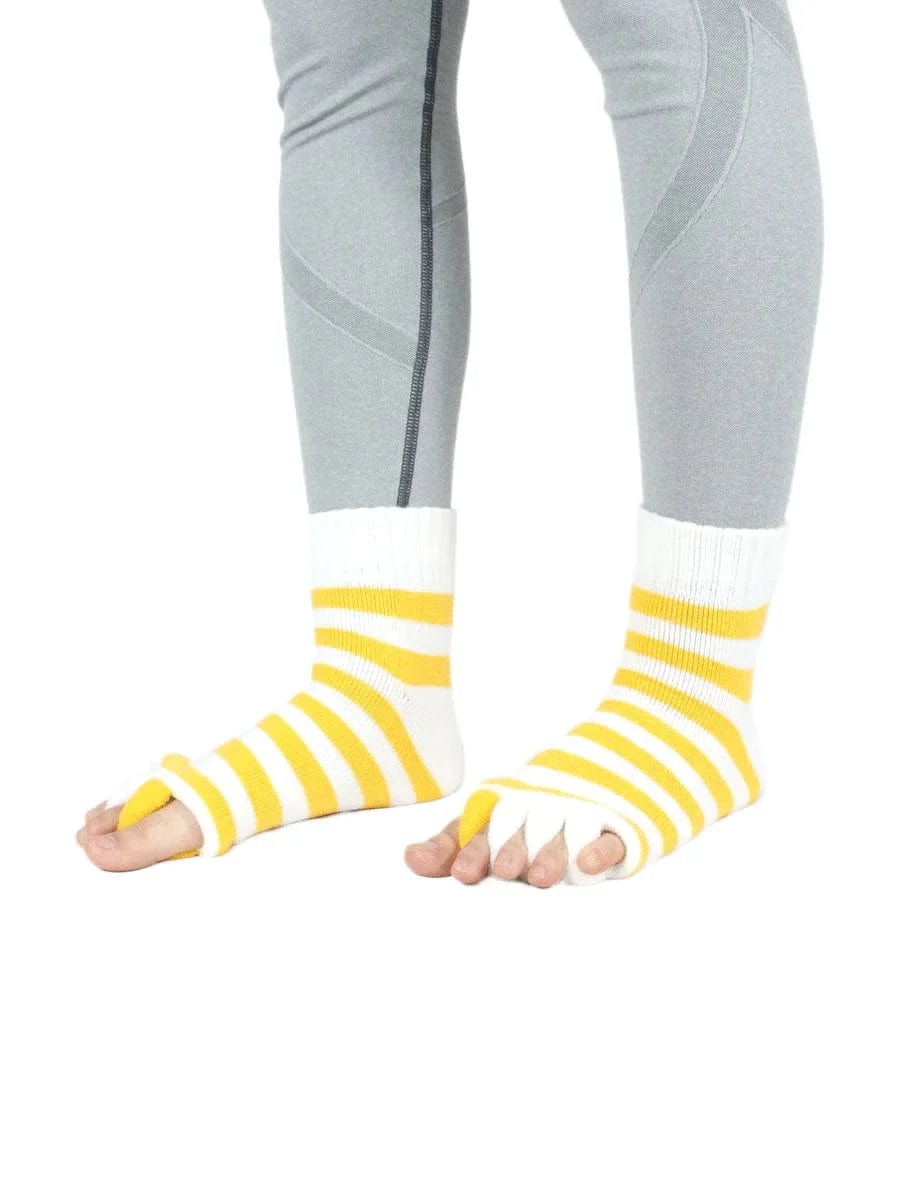 10 Pack- Unisex Foot Alignment Toe Separators Socks, Stripe