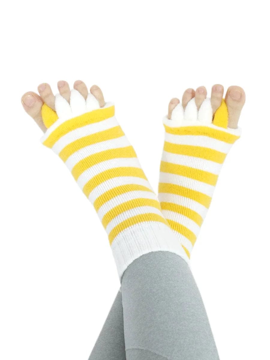 10 Pack- Unisex Foot Alignment Toe Separators Socks, Stripe