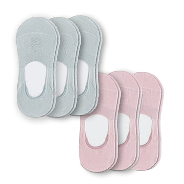 Bundle-6 Pairs (Buy 5 Get 1 Free)-No Show Socks Organic Cotton Tech-Fabric Bamboo Non Slip, 9 Colors, Women and Men